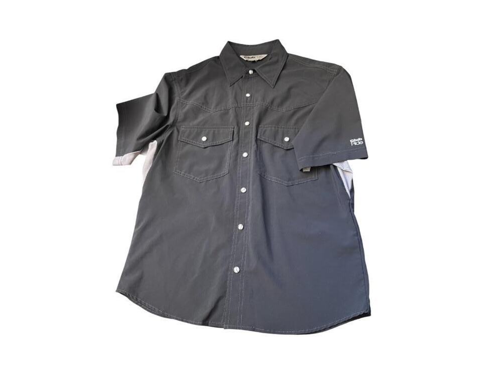 Club Ride Short Sleeve Snap Front Cycling Shirt men size Small